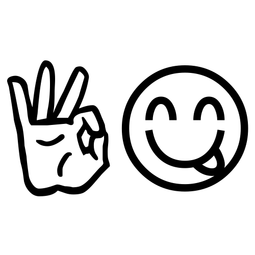 👌😋 Emoji Domain black and white Symbola rendering